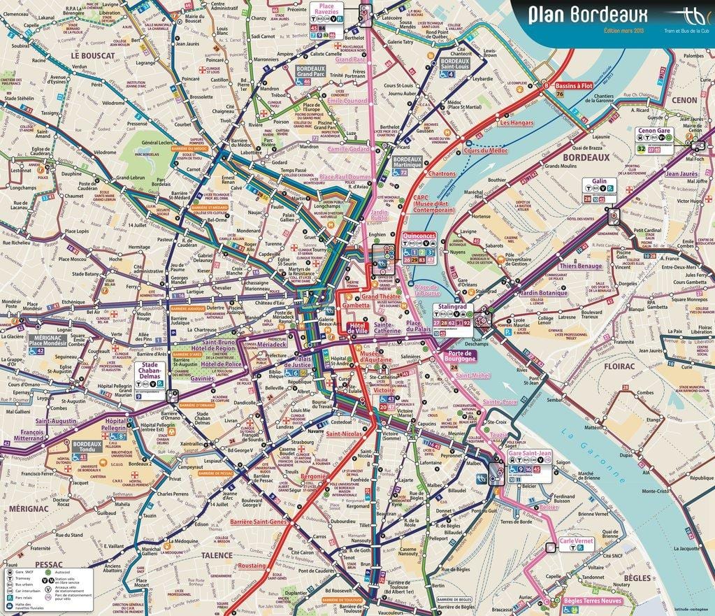 Bordeaux autobús mapa