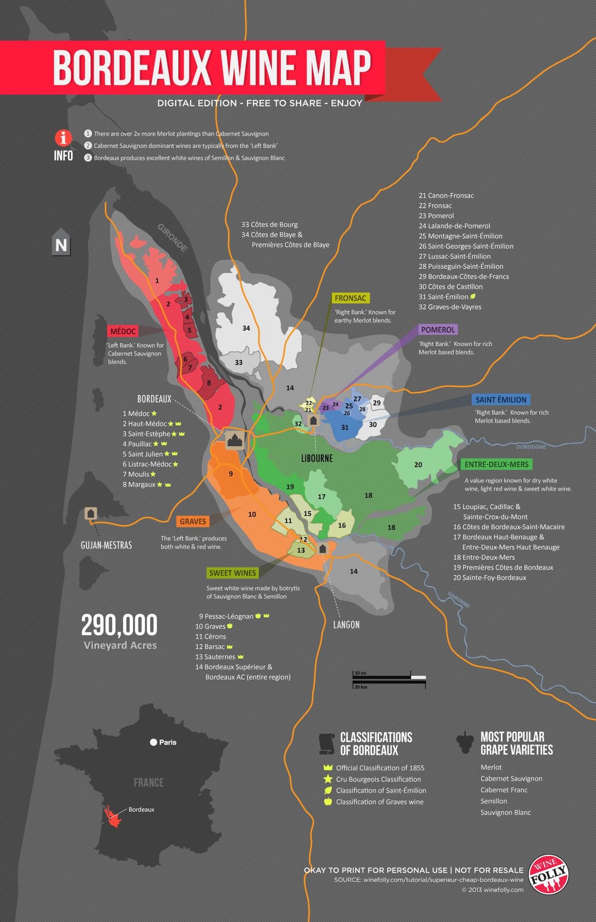 mapa de Bordeaux viño tolemia