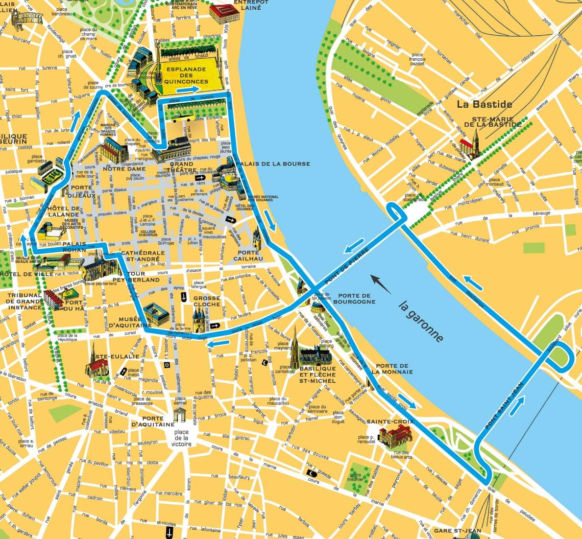 mapa de Bordeaux monumento
