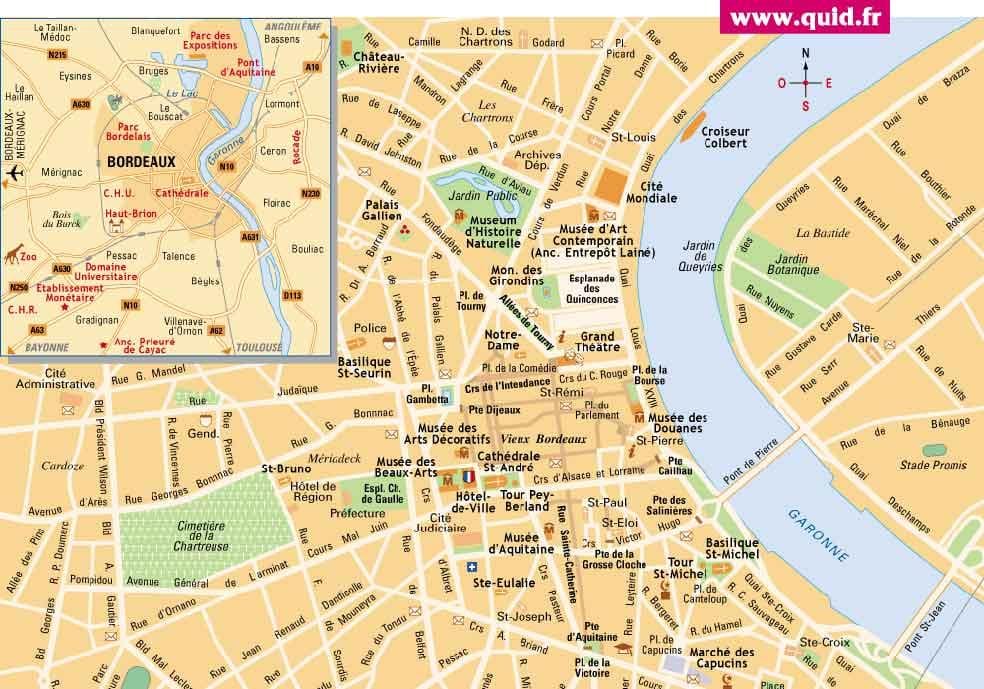 Bordeaux parque e paseo mapa
