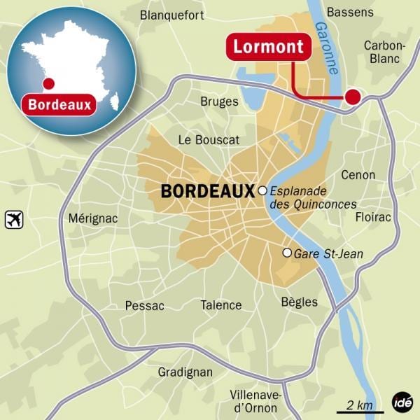 mapa de Bordeaux suburbio