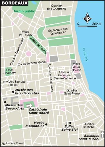 mapa de Bordeaux xardín