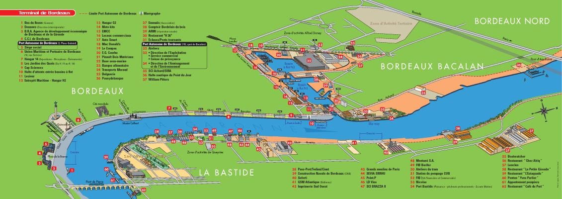 mapa do porto de Burdeos 