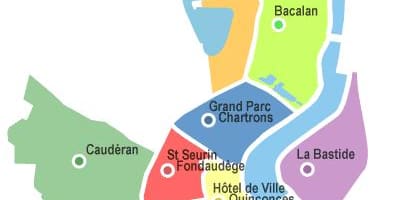 Mapa de Bordeaux, arrondissement