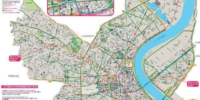 Mapa de Bordeaux bicicleta