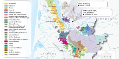 Mapa de Bordeaux chateaux
