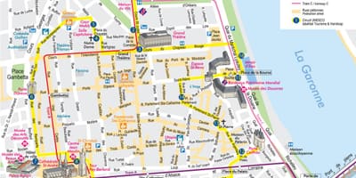 Bordeaux centro da cidade mapa