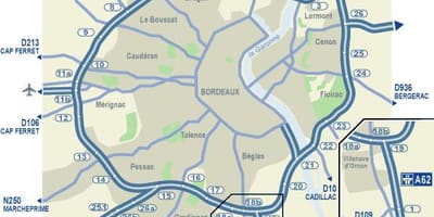 Bordeaux estrada mapa