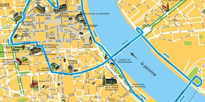 Mapa da cidade de Burdeos, francia