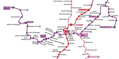 Bordeaux metro mapa