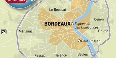 Mapa de Bordeaux suburbio