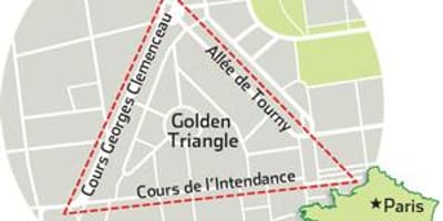Mapa de Bordeaux triángulo dourado 