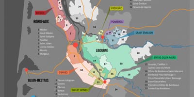 Bordeaux viño país mapa